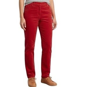 Talbots Women's Size 4 Red Heritage Corduroy Straight Leg Stretch Chino Pants